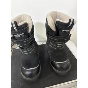 Pediped Flex Cruz Black White Boots, Size 8.5 Adorable But Warm and Waterproof!
